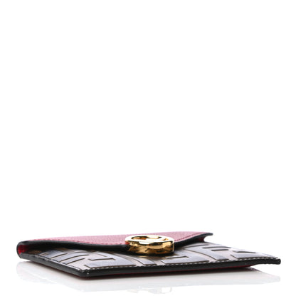 Fendi Vitello Cruise F is Fendi Bi-Color FF 1974 Embossed Small Envelope Pouch Maya Black Ribes 4 of 19