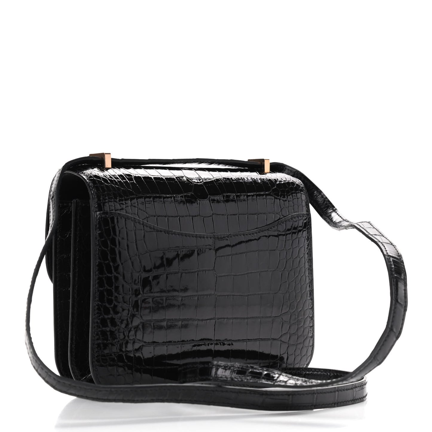 Shiny Alligator Constance 18 Black