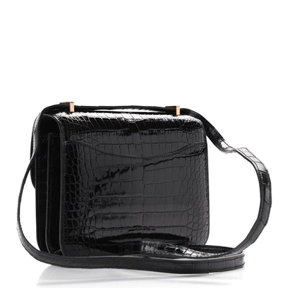 Hermes Shiny Alligator Constance 18 Black 3 of 9