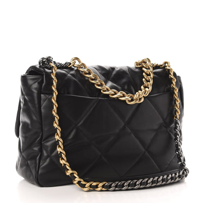 Chanel Goatskin Quilted Maxi 19 Flap Black 4 of 12