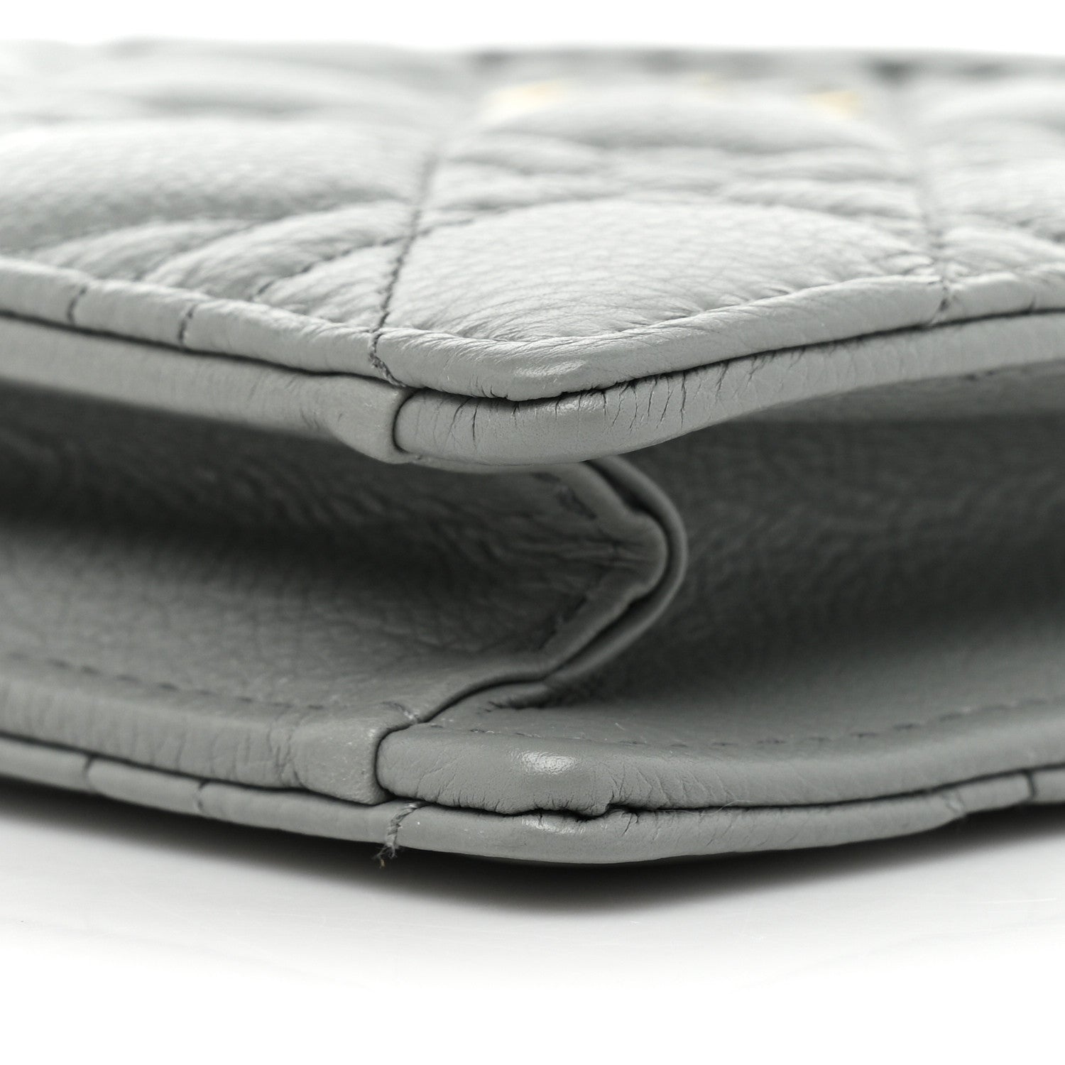 Christian Dior Calfskin Cannage Caro Zipped Pouch With Chain Grey 11 of 12