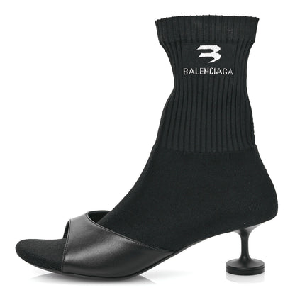 Balenciaga Calfskin Knit Sock Bootie 37 Black 1 of 7