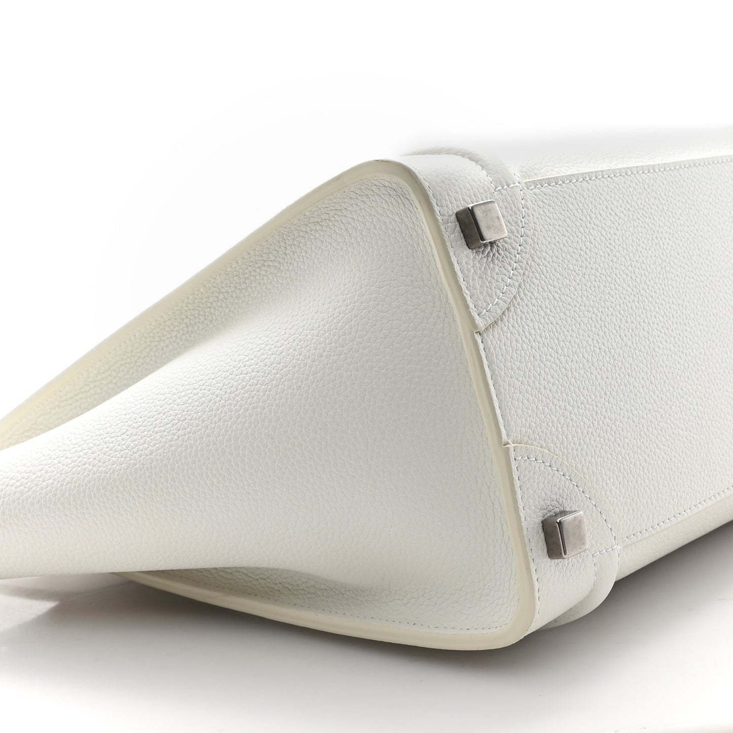 Drummed Calfskin Micro Luggage White
