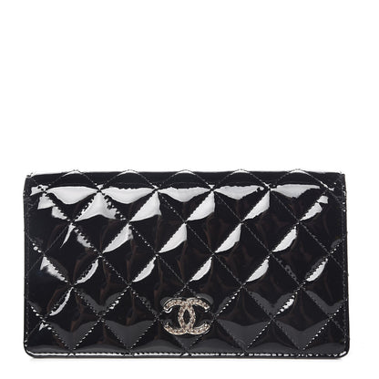 Chanel Patent Quilted Brilliant Yen Wallet Black 1 of 9