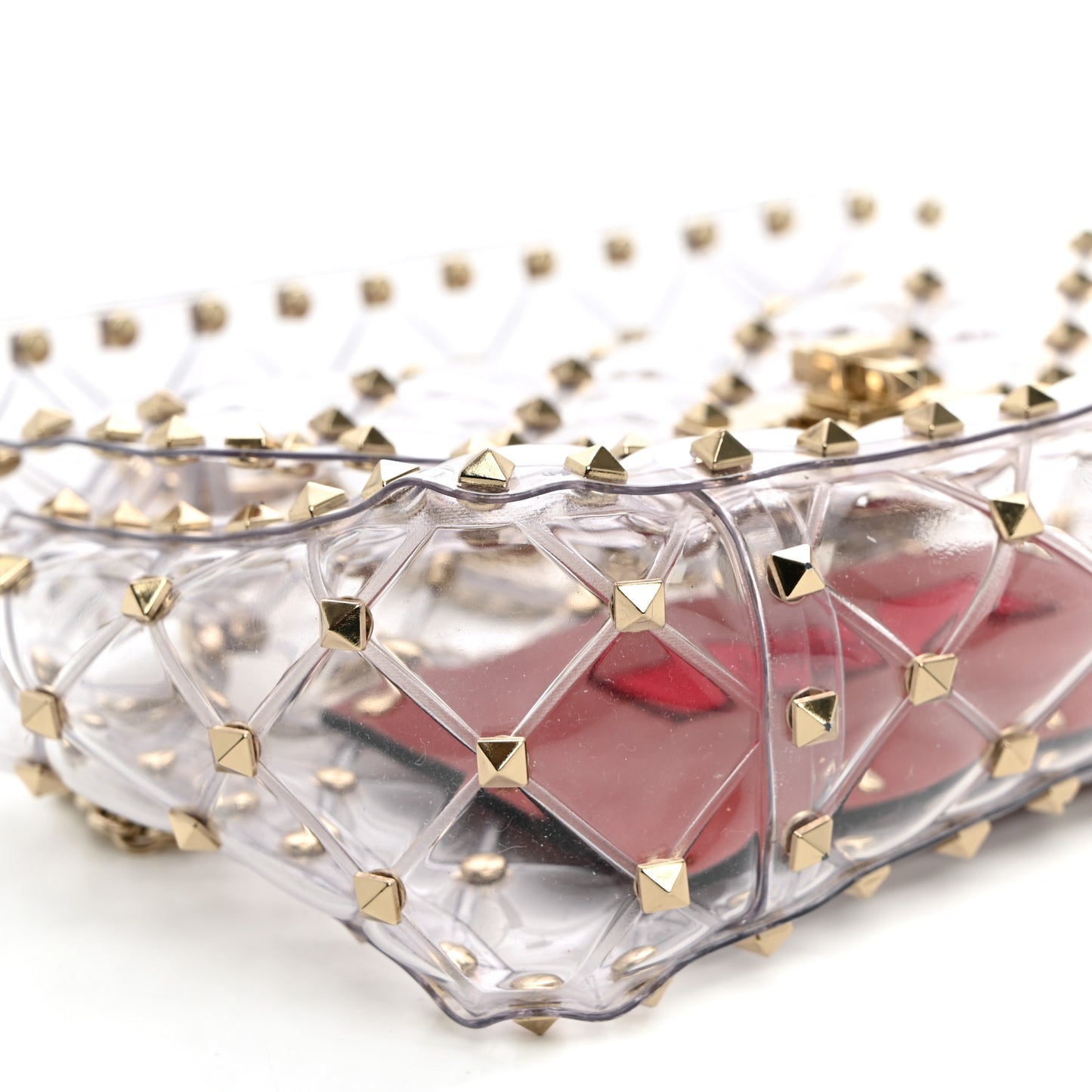 PVC Small Rockstud Spike Shoulder Bag
