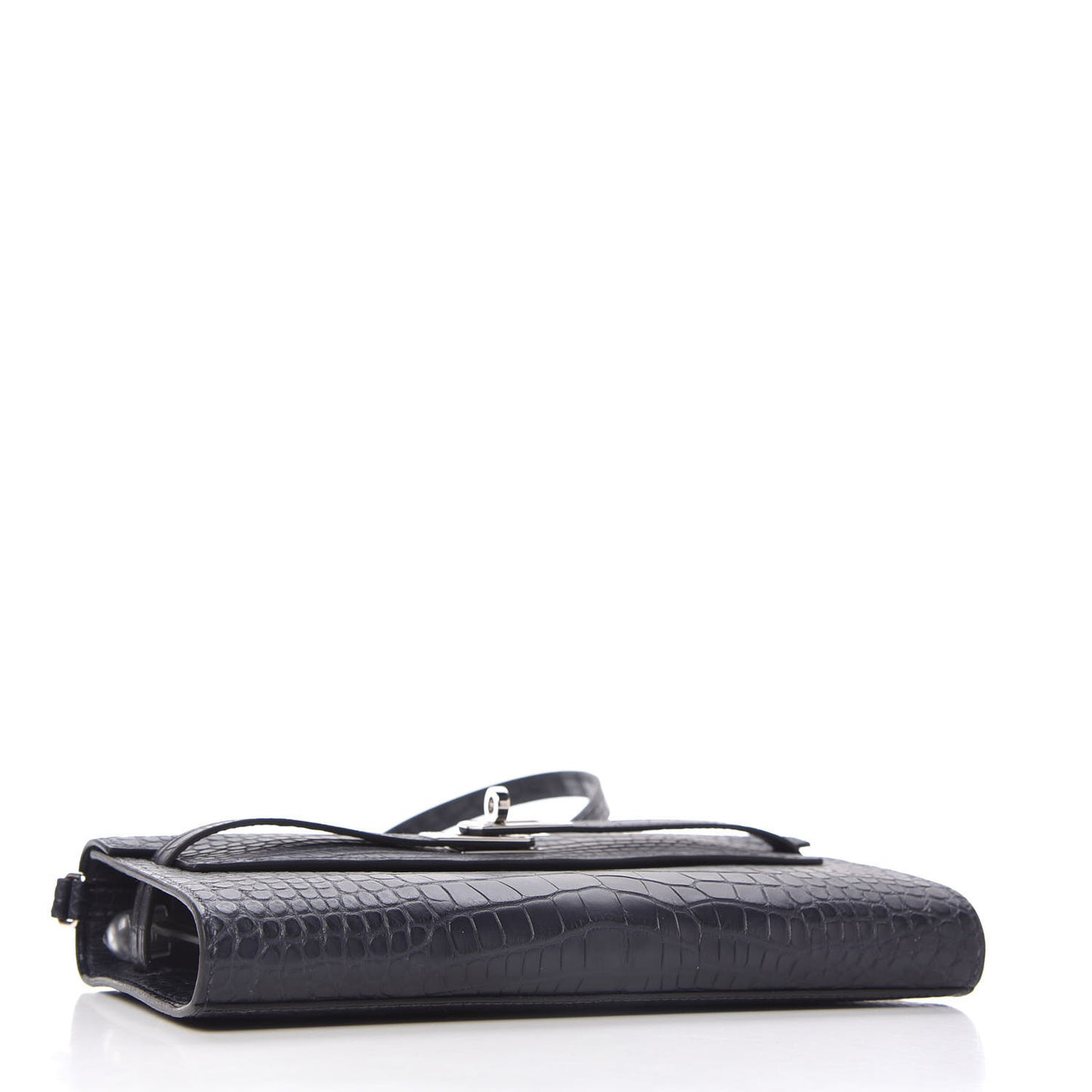 Matte Alligator Kelly Wallet To Go Bleu Indigo