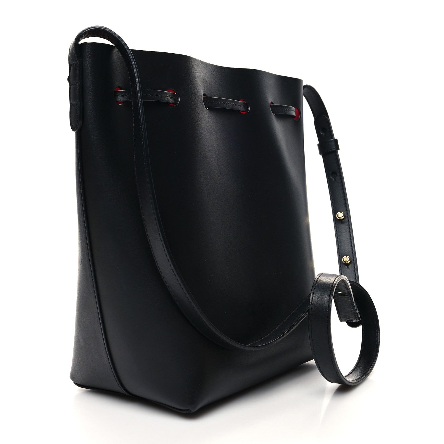 Mansur Gavriel Vegetable Tanned Calfskin Bucket Bag Black Flamma 2 of 13