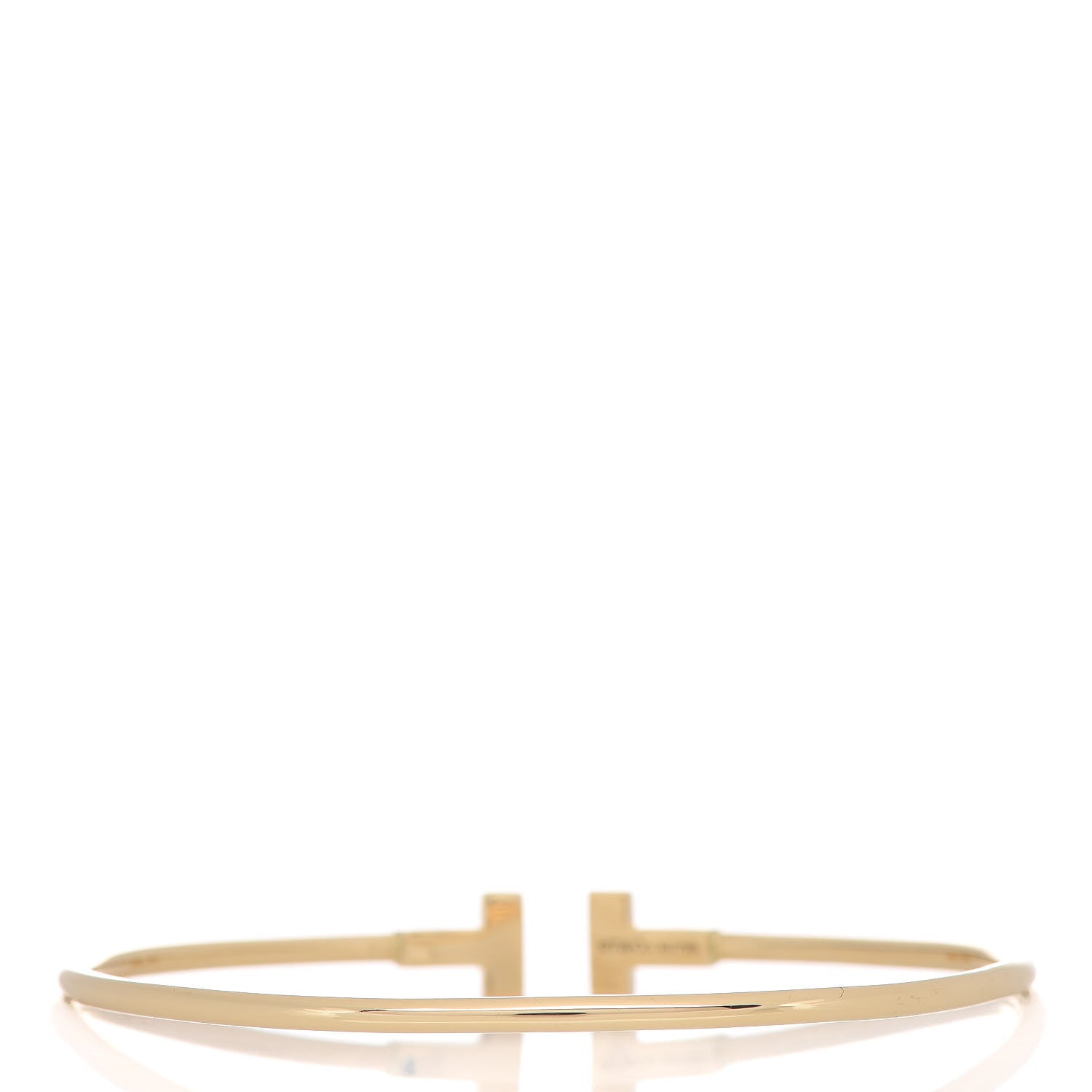 Tiffany 18K Yellow Gold Narrow T Wire Bracelet 3 of 5