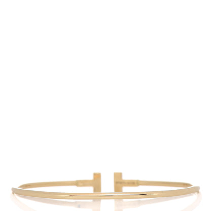 Tiffany 18K Yellow Gold Narrow T Wire Bracelet 3 of 5