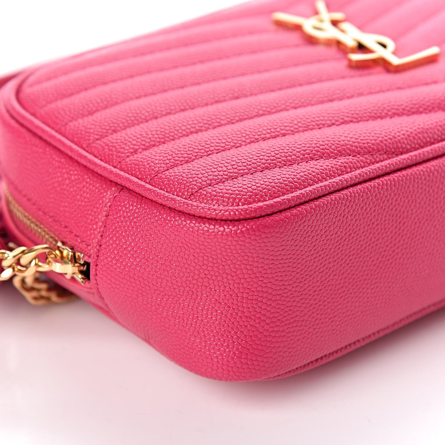 Grain De Poudre Matelasse Monogram Mini Lou Camera Bag Fuchsia