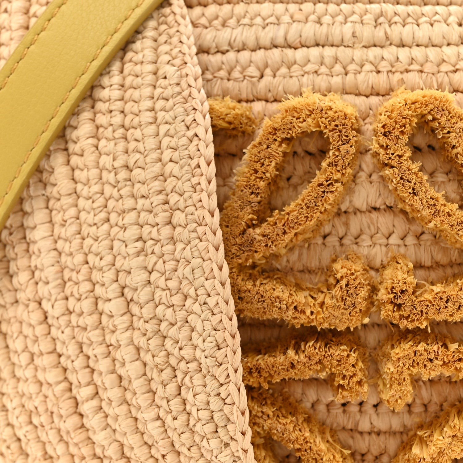 Loewe Raffia Calfskin Bunny Basket Bucket Bag Natural 8 of 11