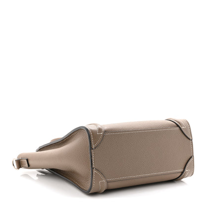 Celine Drummed Calfskin Nano Luggage Souris 7 of 21