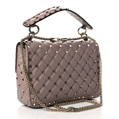 Valentino Garavani Lambskin Medium Rockstud Spike Shoulder Bag Poudre 3 of 9