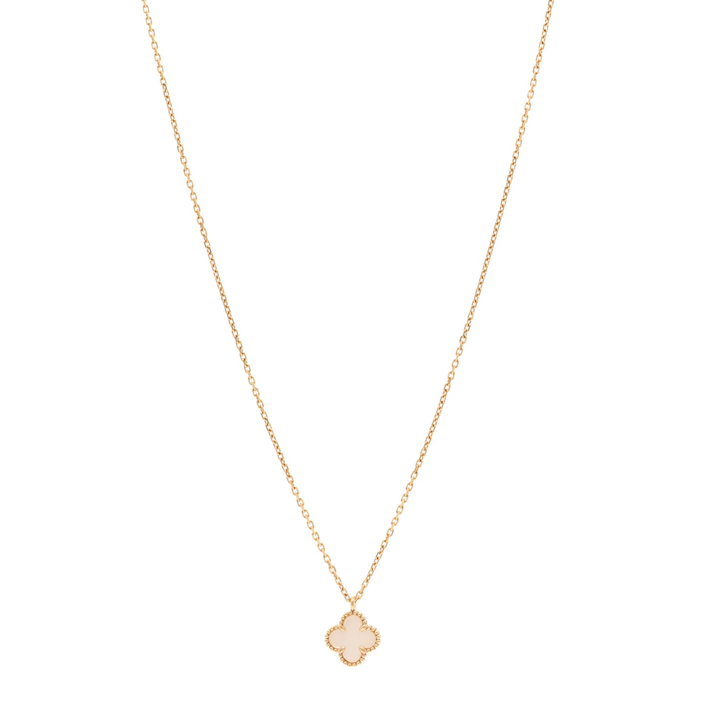 18K Yellow Gold Mother of Pearl Sweet Alhambra Pendant Necklace