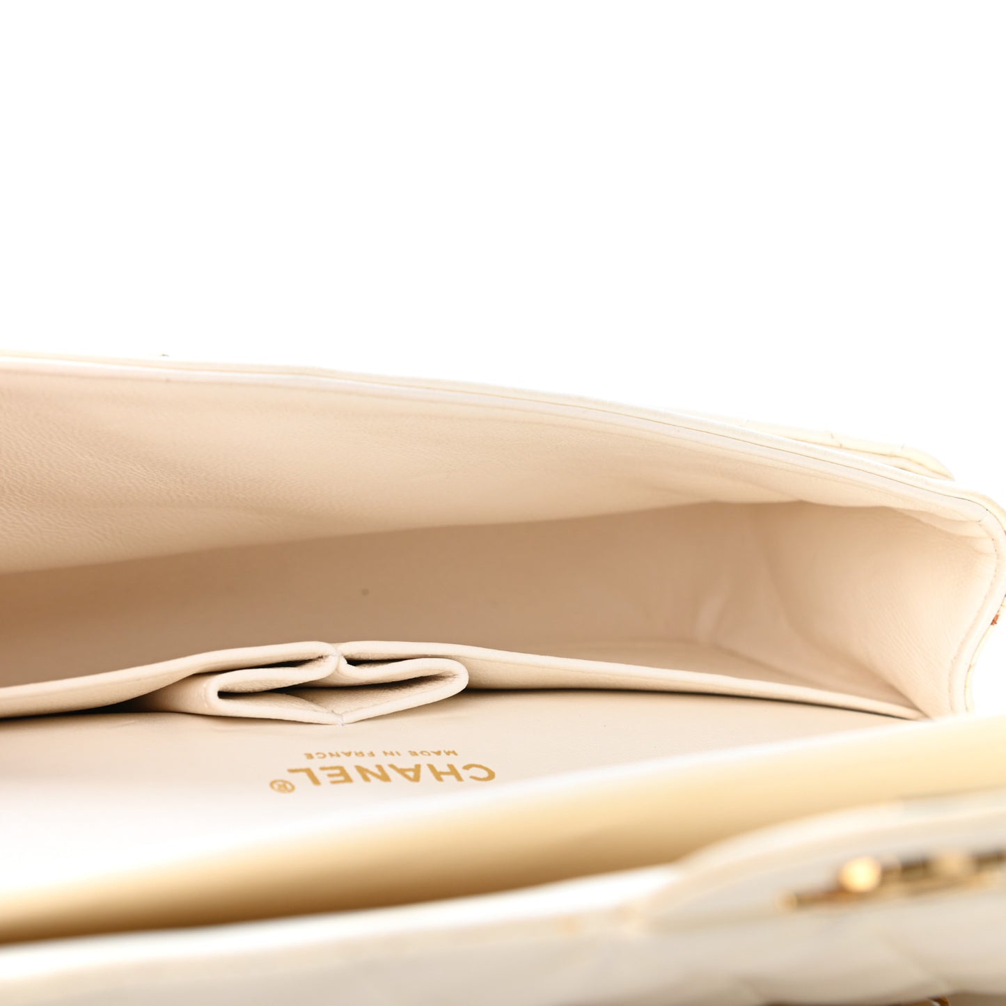 Lambskin Quilted Medium Double Flap White