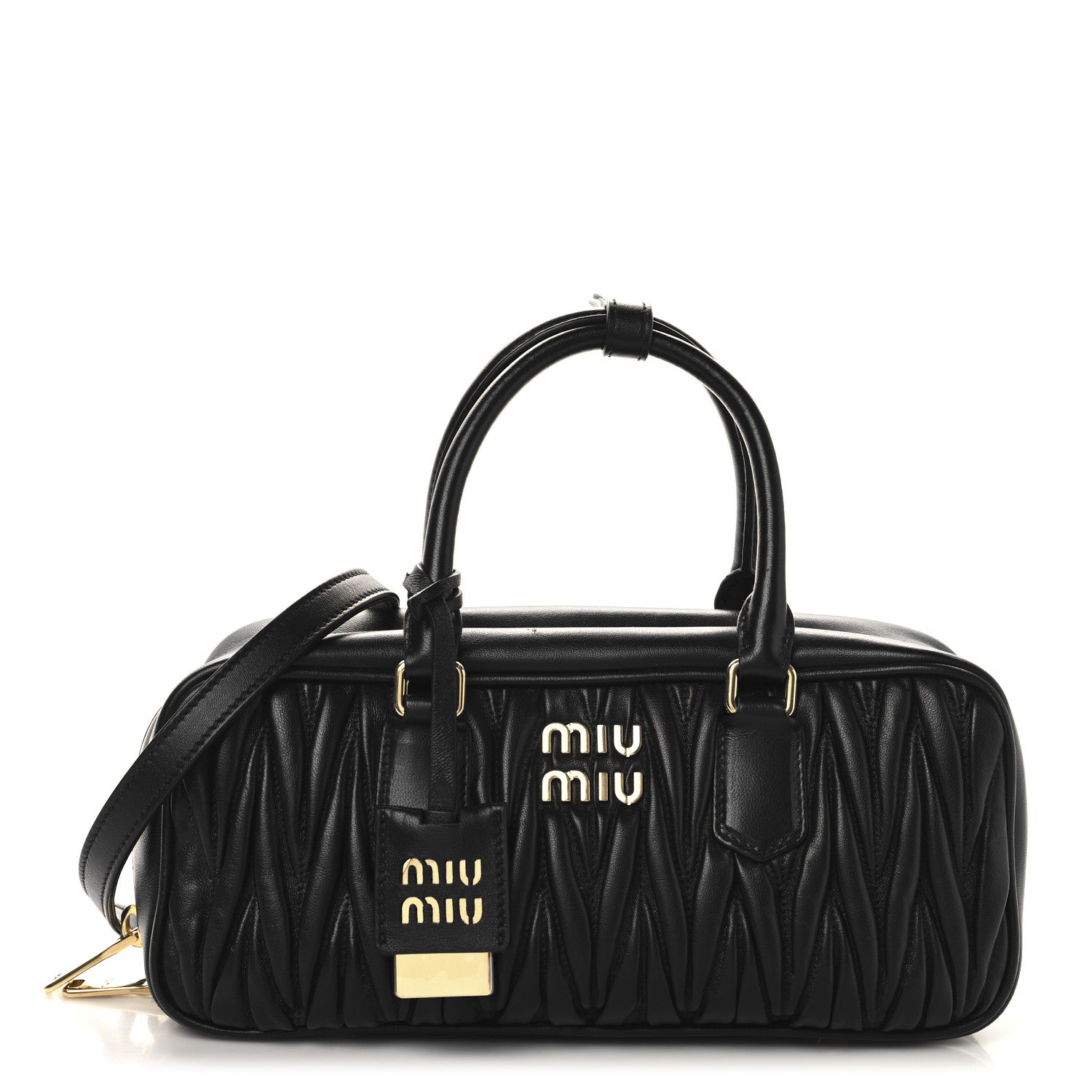 Miu Miu Nappa Matelasse Large Arcadie Top Handle Bag Black 1 of 8