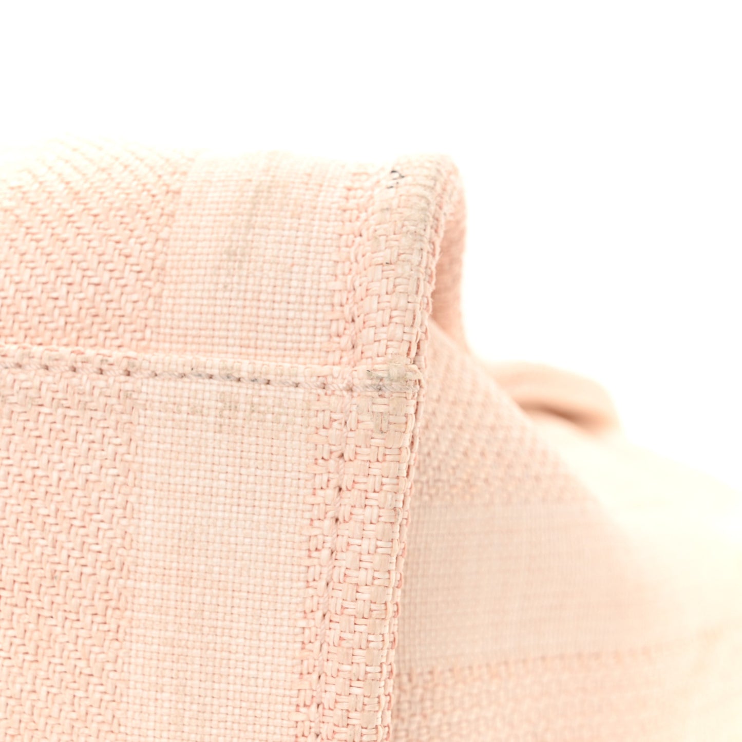 Mixed Fibers Calfskin Striped Medium Deauville Tote Light Pink