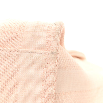 Chanel Mixed Fibers Calfskin Striped Medium Deauville Tote Light Pink 11 of 16