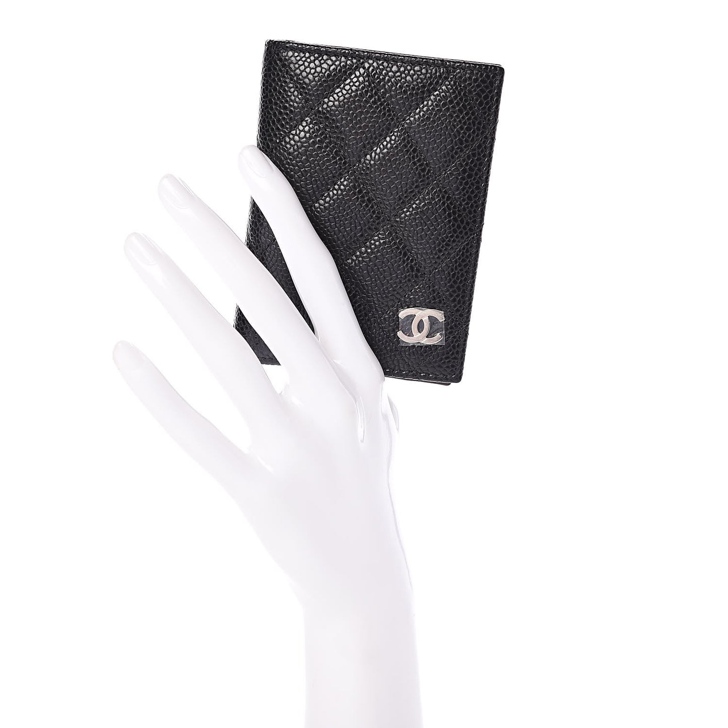 Caviar Quilted Card Holder Wallet Black