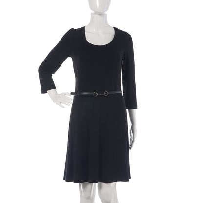 Gucci Calfskin Horsebit Skinny Belt 85 34 Black 2 of 6