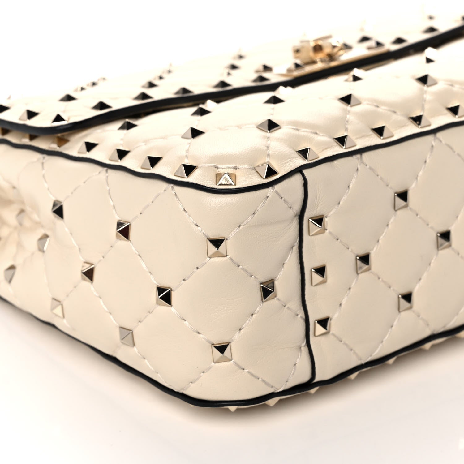 Valentino Garavani Nappa Medium Rockstud Spike Shoulder Bag Light Ivory 8 of 11