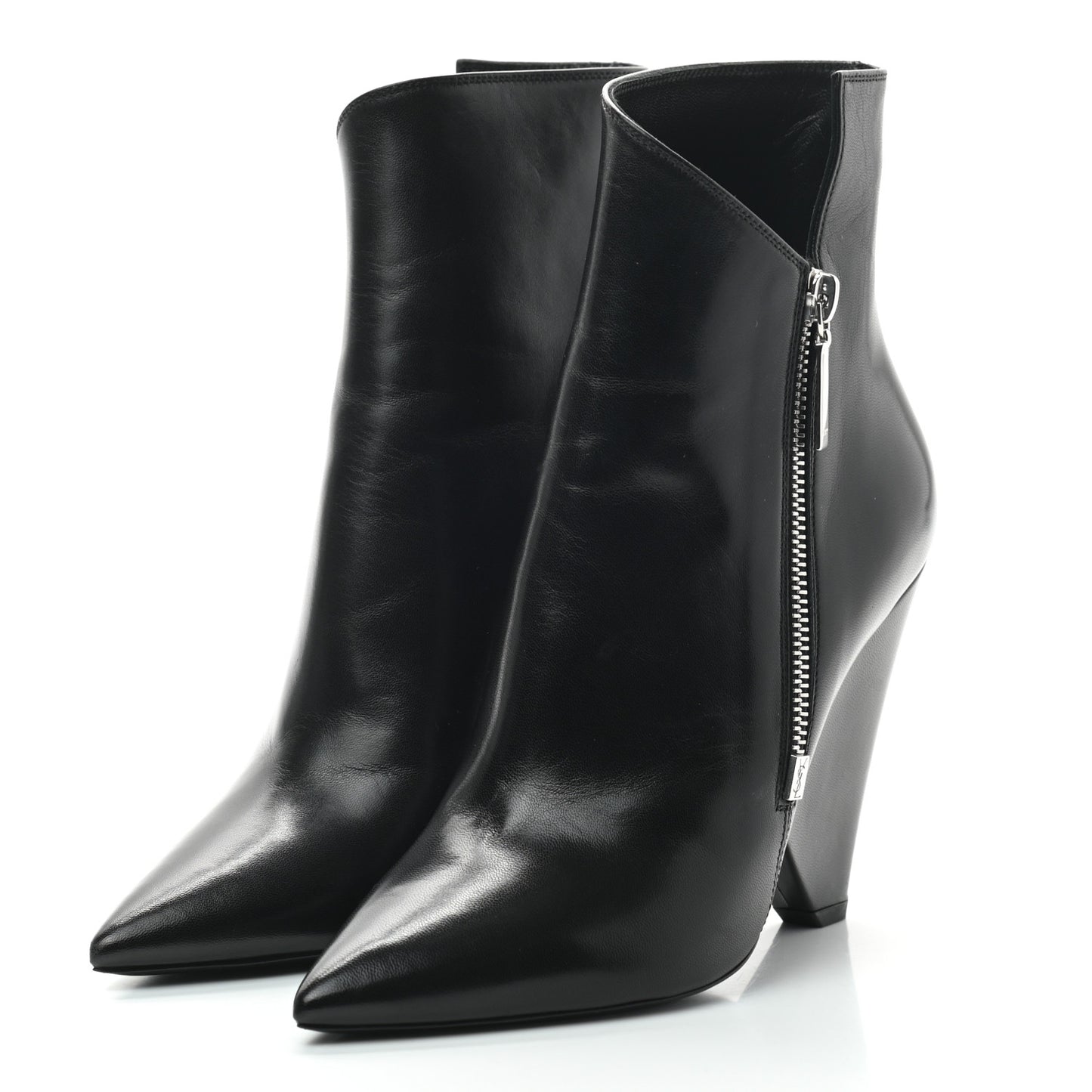 Calfskin Niki 105 Wedge Booties 37 Black