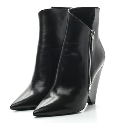 Saint Laurent Calfskin Niki 105 Wedge Booties 37 Black 3 of 7