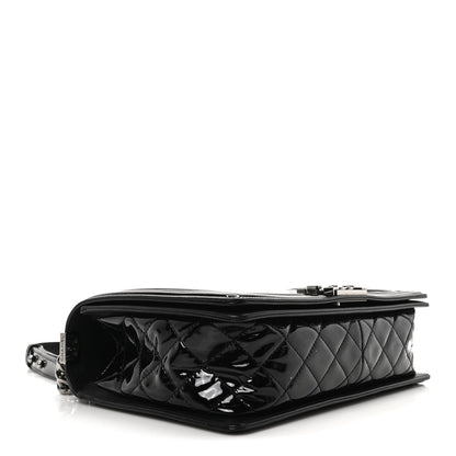 Chanel Patent Chevron Quilted New Medium Boy Flap Black 4 of 10