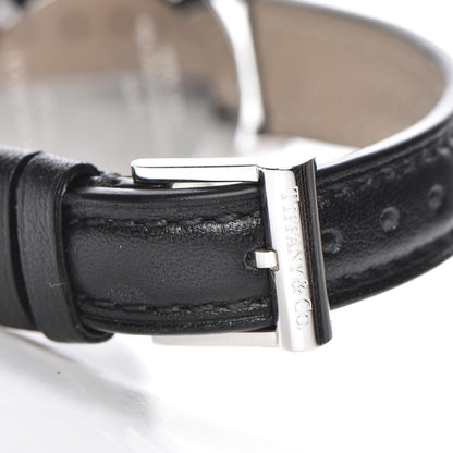 Tiffany Sterling Silver Calfskin 29mm Atlas Quartz Watch Black 6 of 13