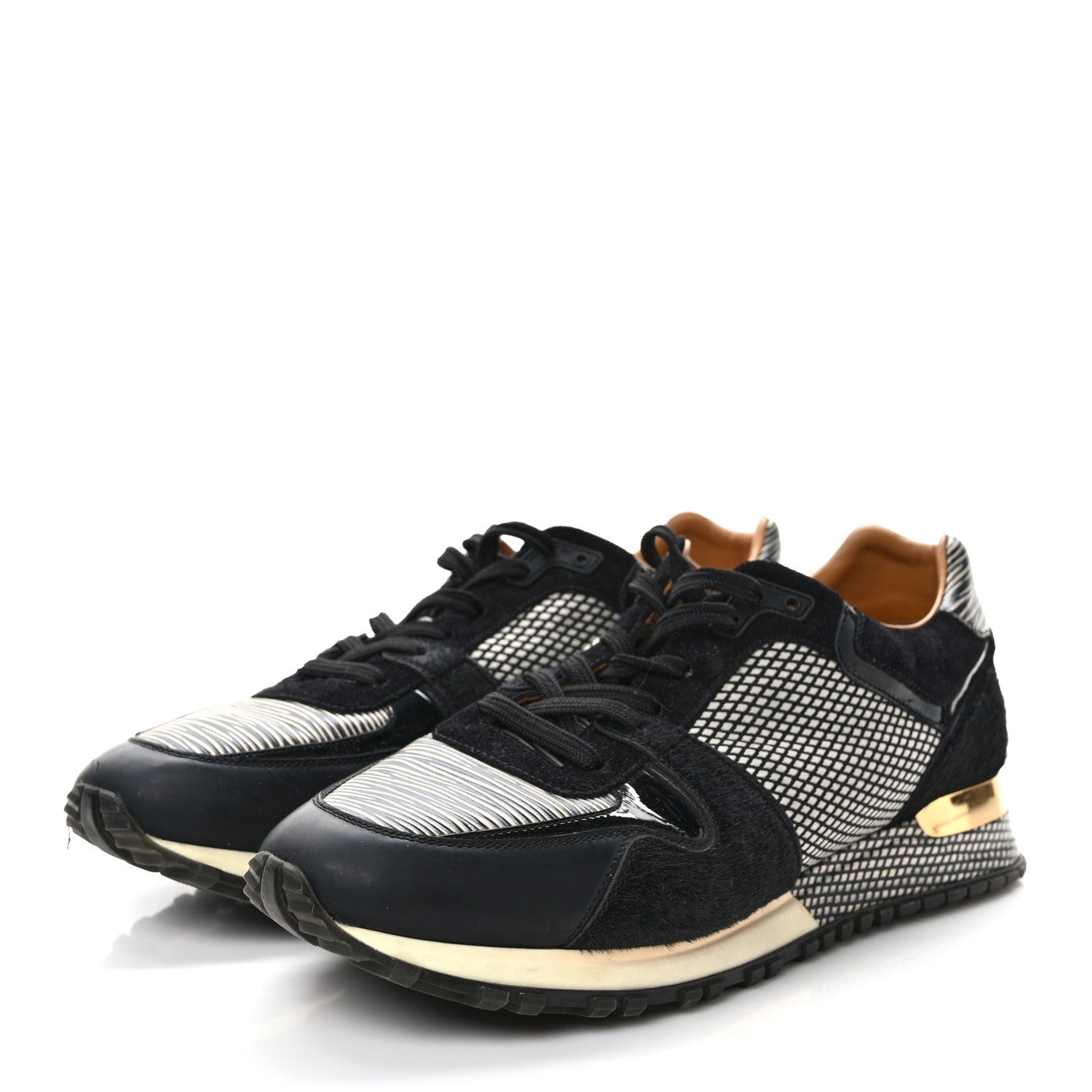 Louis Vuitton Suede Printed Run Away Sneakers 41 Black 3 of 9