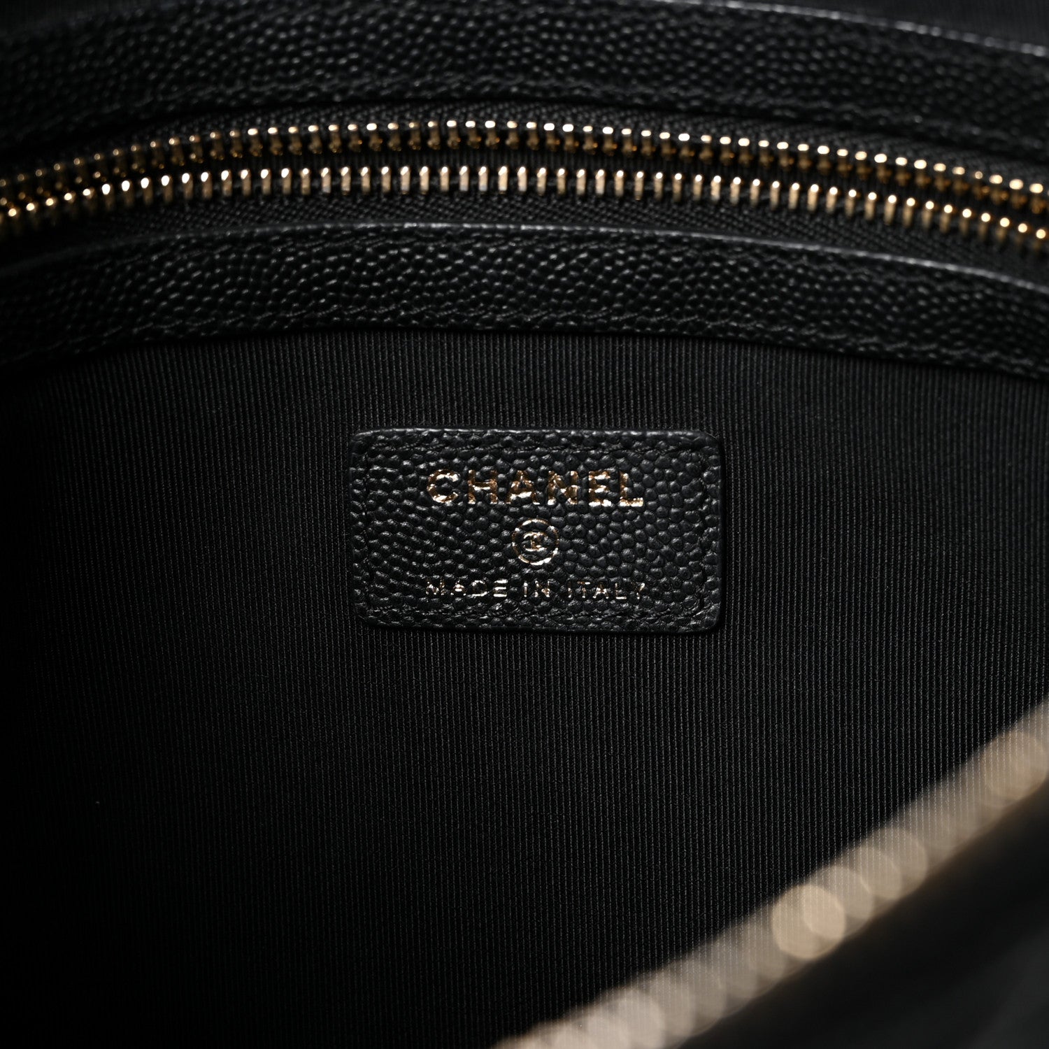 Chanel Caviar Quilted Medium Cosmetic Case Black 6 of 8