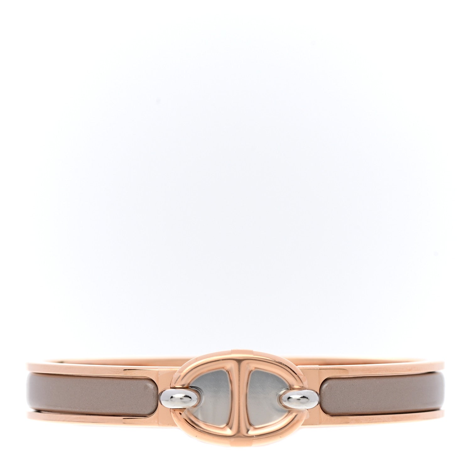 Hermes Enamel Mini Clic Chaine d'Ancre Bracelet PM Marron Glace 1 of 5