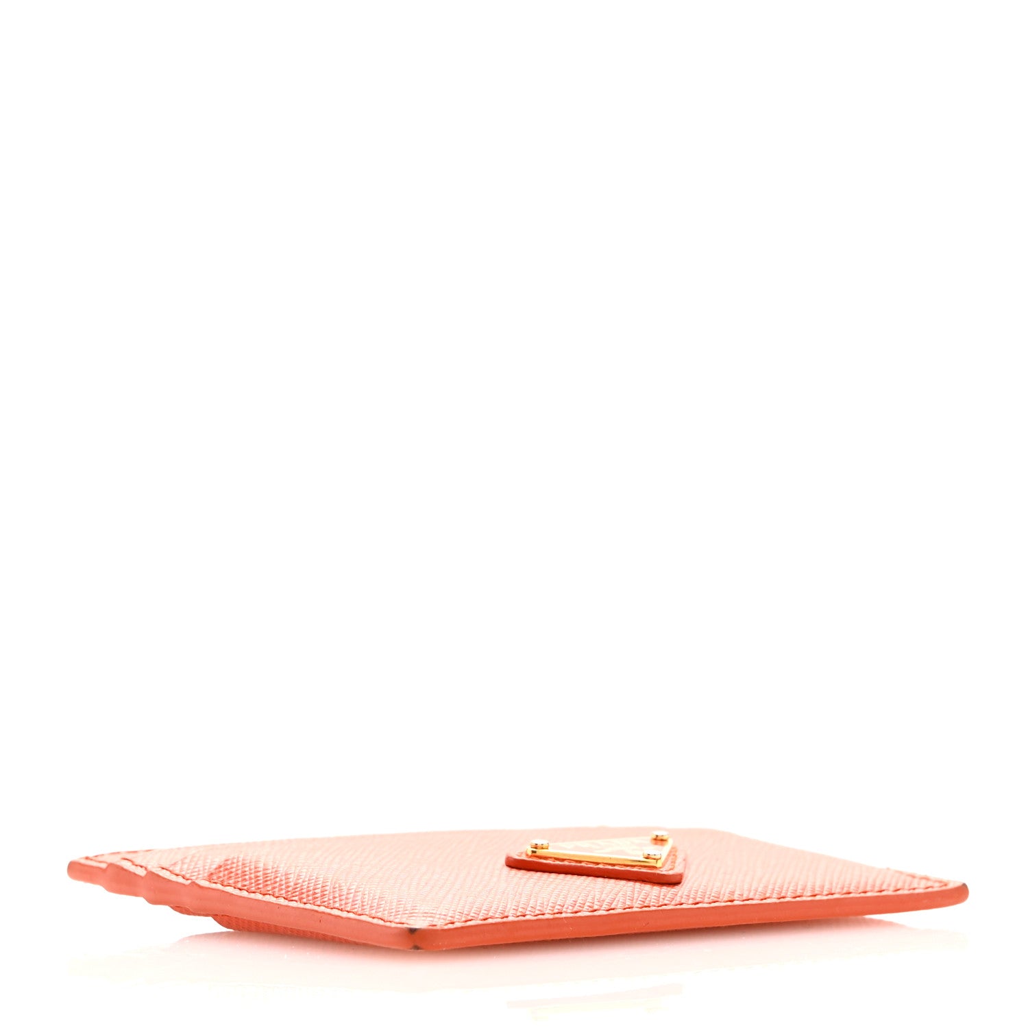 Prada Saffiano Triangle Card Holder Arancio 4 of 8