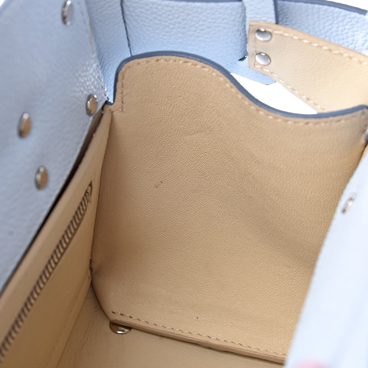 Grained Calfskin Mini Horizon Satchel Pale Blue
