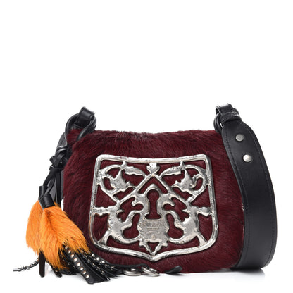 Prada Cavallino Velluto Corsaire Antic Crossbody Bag Granato Black 1 of 10