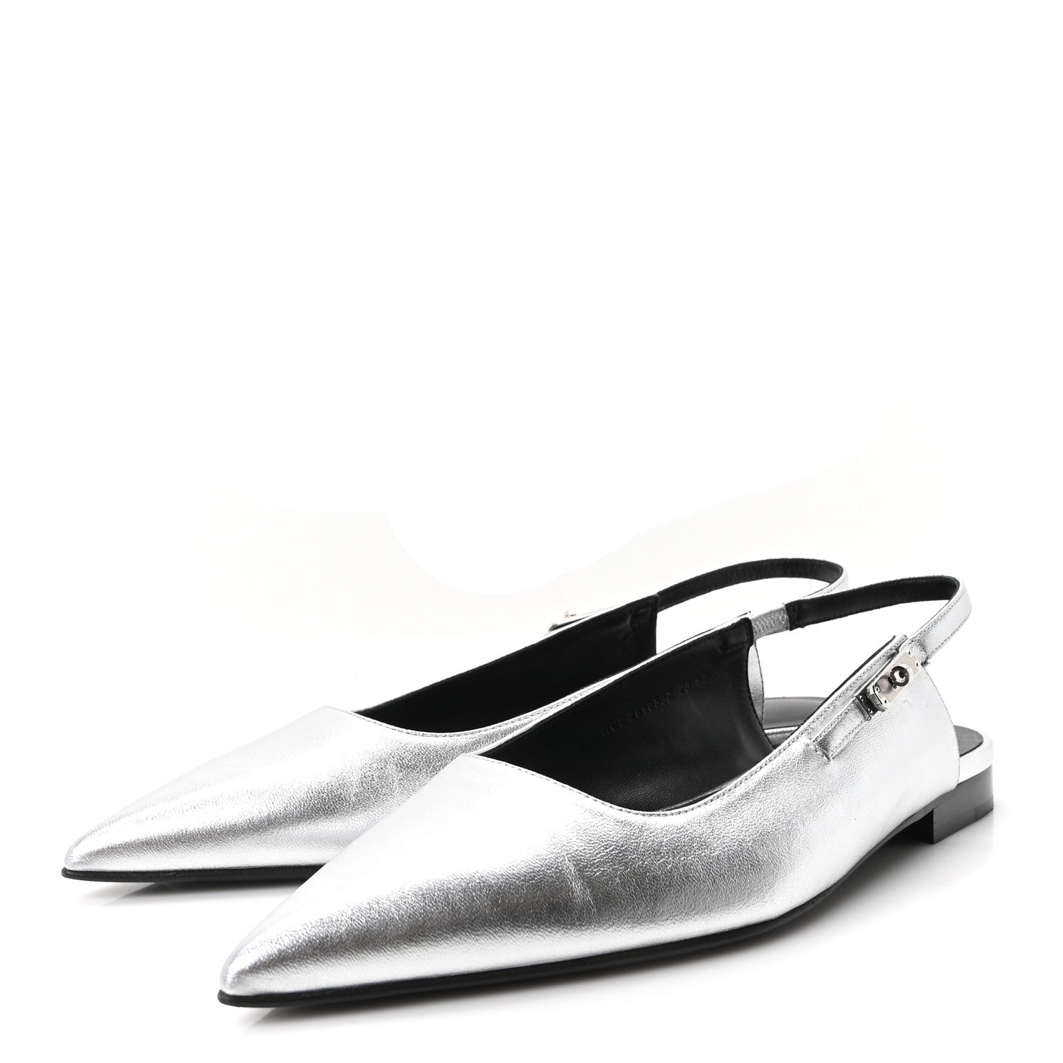 Hermes Nappa Lovely Slingback Flats 40 Gris Argent 4 of 10
