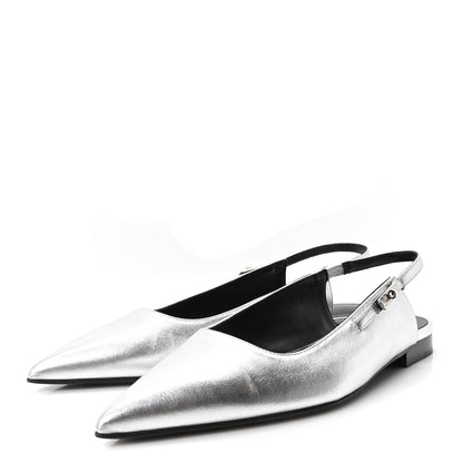 Hermes Nappa Lovely Slingback Flats 40 Gris Argent 4 of 10