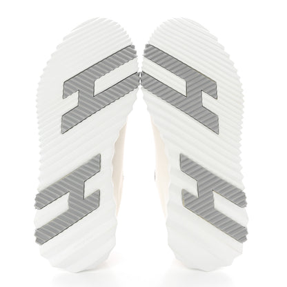 Hermes Technical Canvas Suede Goatskin Bouncing Sneakers 37 White Multicolor 5 of 10