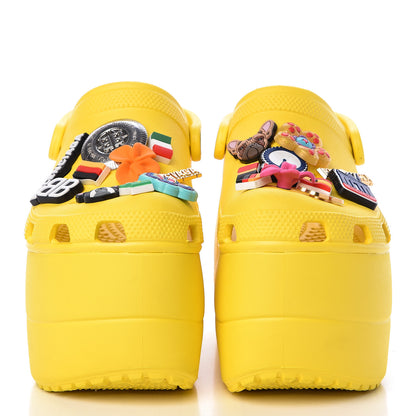 Balenciaga X CROCS Rubber Textured Womens Platform Sandals 35 Jaune Soleil 2 of 8