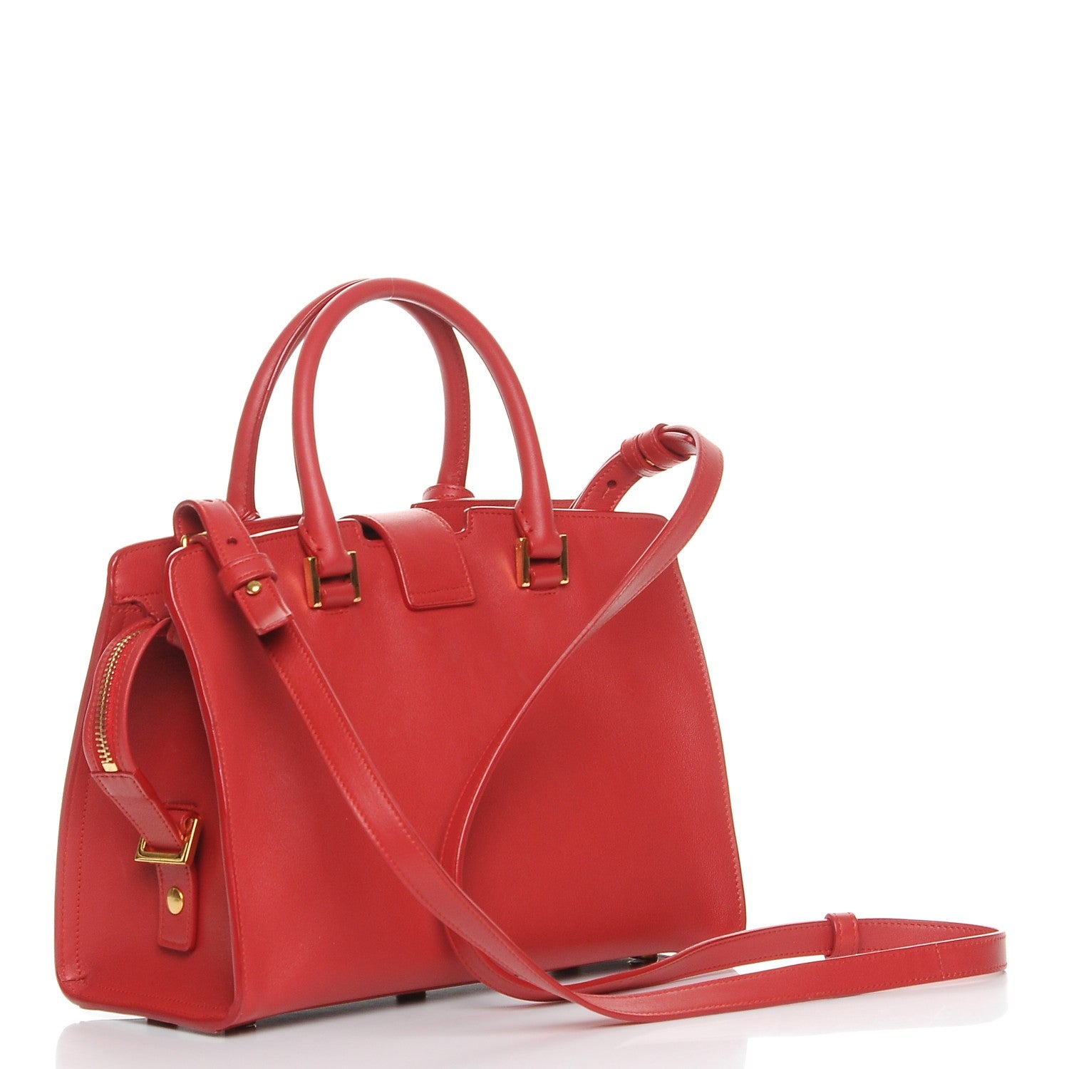 Saint Laurent Calfskin Baby Monogram Cabas Red 4 of 9