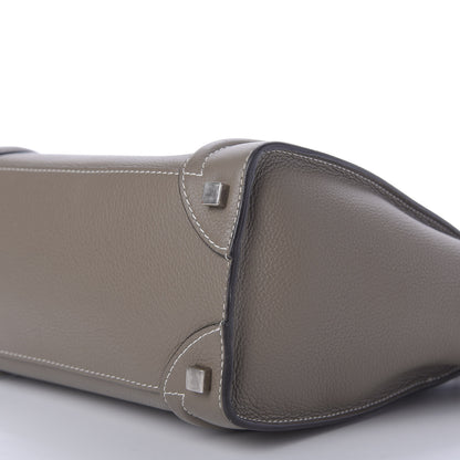 Celine Drummed Calfskin Micro Luggage Souris 7 of 9