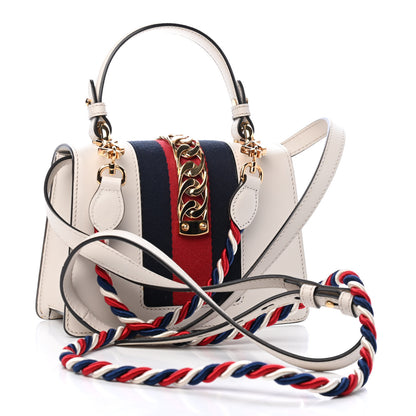 Gucci Calfskin Mini Sylvie Top Handle Bag White 3 of 6