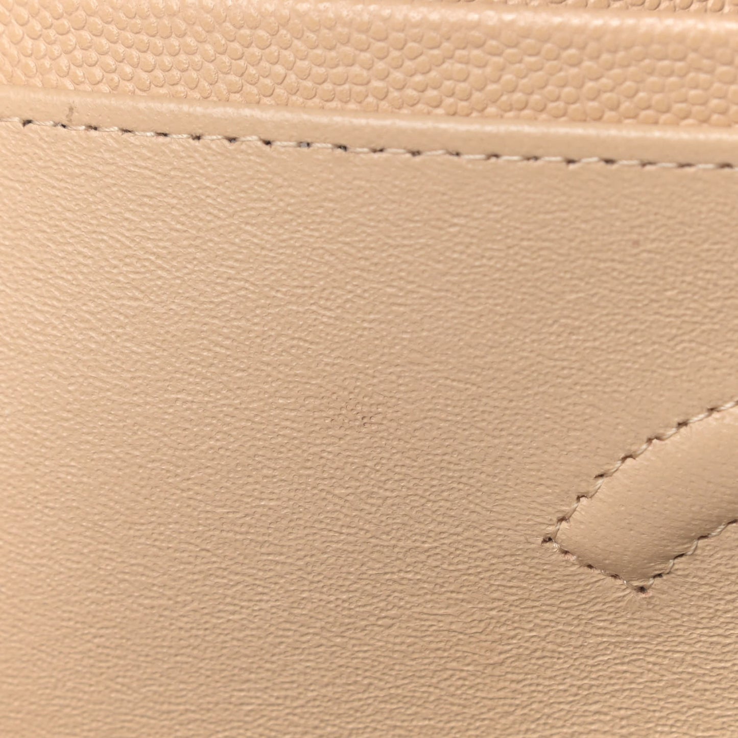 Caviar Quilted Medium Double Flap Beige