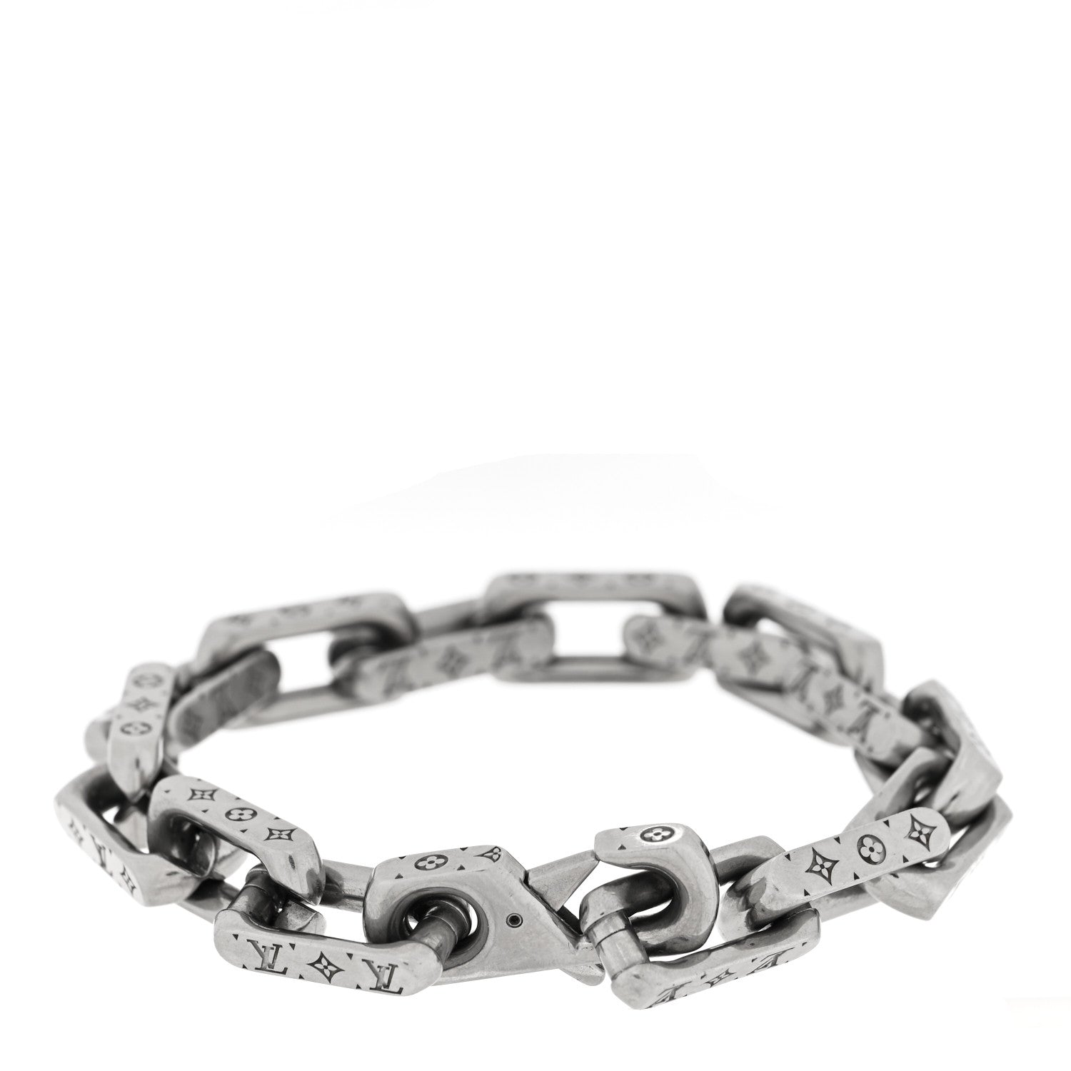 Louis Vuitton Monogram Chain Bracelet Silver 3 of 4