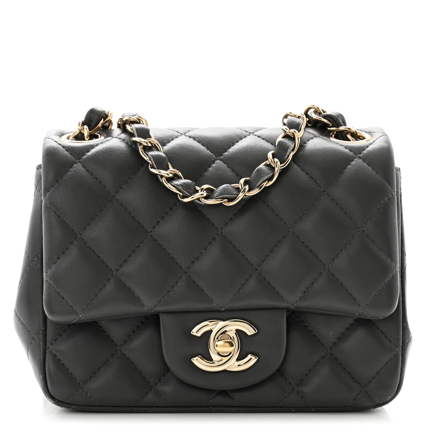Chanel Lambskin Quilted Mini Square Flap Dark Grey 1 of 11