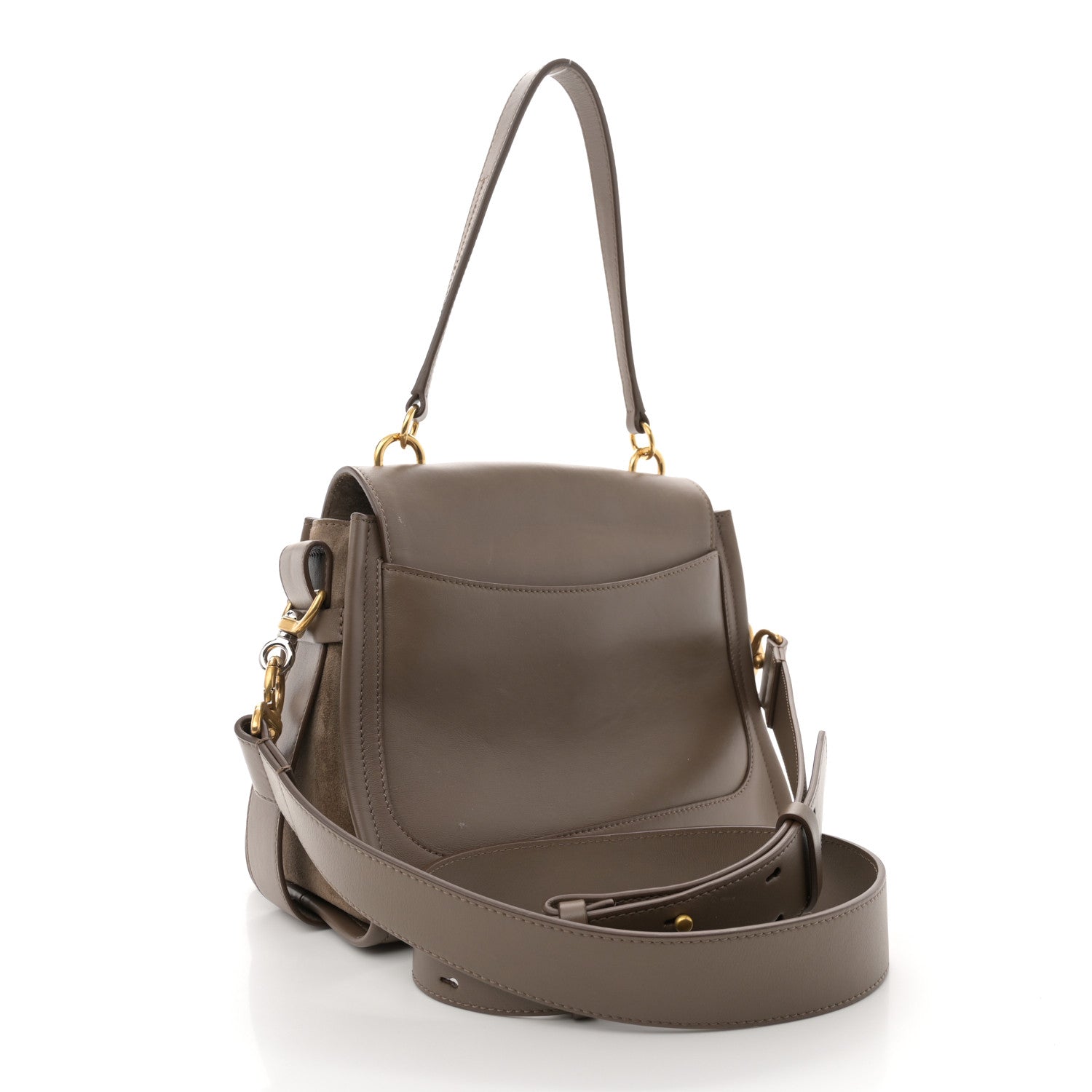 Chloe Calfskin Suede Small Tess Day Bag Motty Grey 3 of 16