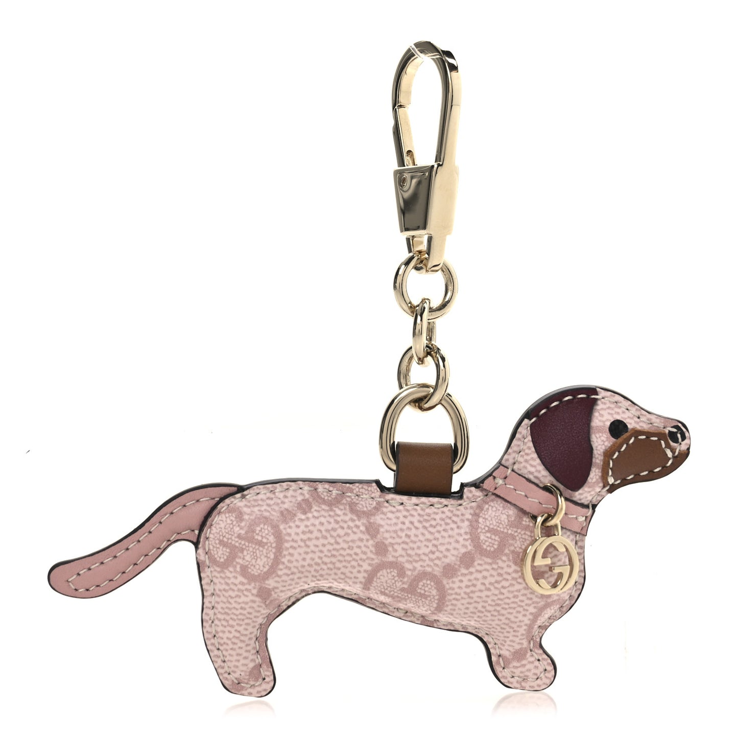 GG Supreme Monogram Dog Shaped Bag Charm Light Pink