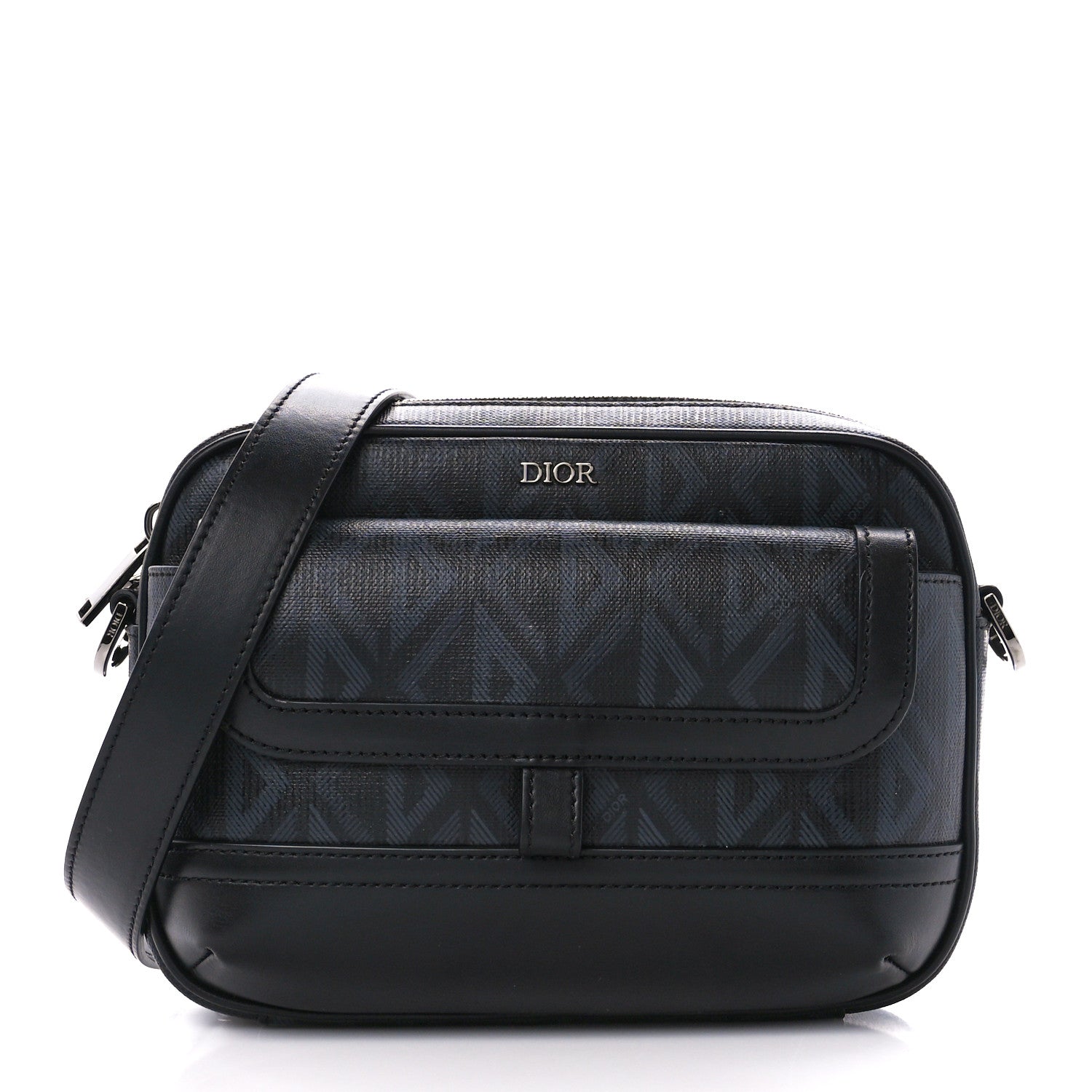 Christian Dior Coated Canvas CD Diamond Hit The Road Messenger Black 1 of 11