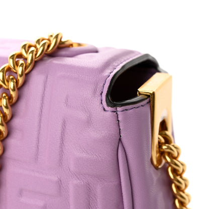 Fendi Nappa FF Embossed Small Midi Chain Baguette Violetta 11 of 12