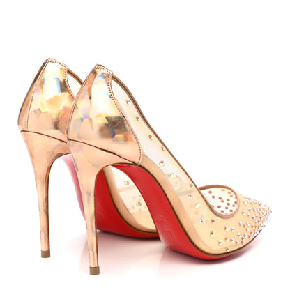 Christian Louboutin Crystal Strass Follies 100 Pumps 34.5 Nude 4 of 10
